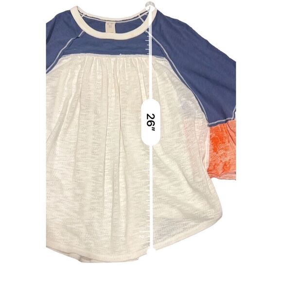 We The Free Free People Friday Fever Patch Work Detail Bell Sleeves Top size S - Picture 13 of 16